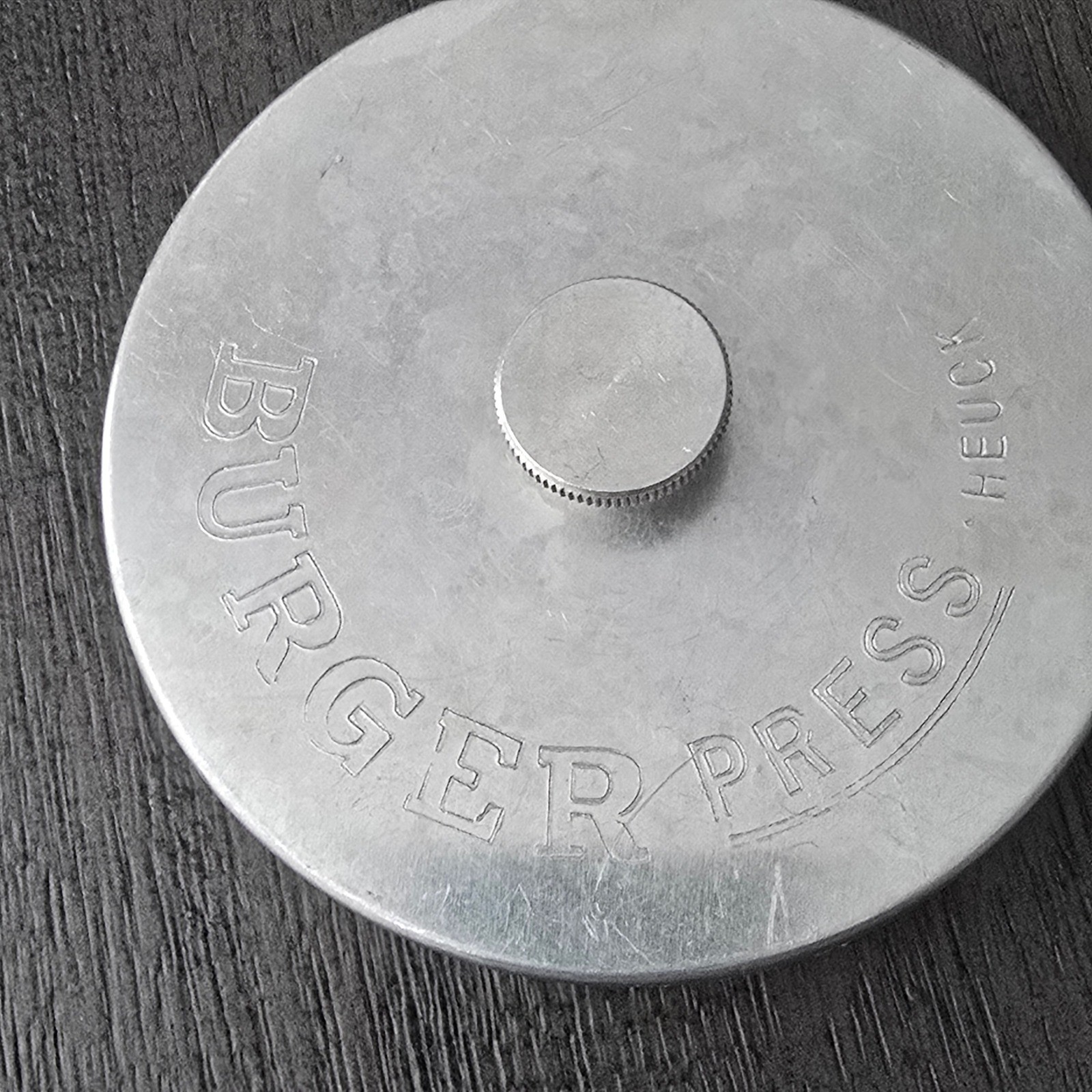 Heuck Vintage Aluminum Burger Press Round Patty Maker Silver 4 Inch Retro BBQ gallery