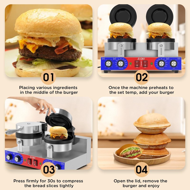SICHI Ufo Burger Maker Machine - Commercial Ice Cream Burger Machine gallery