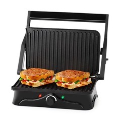 Holstein Housewares 2-Slice Panini Press and Grill – Black/Stainless Steel Sa…