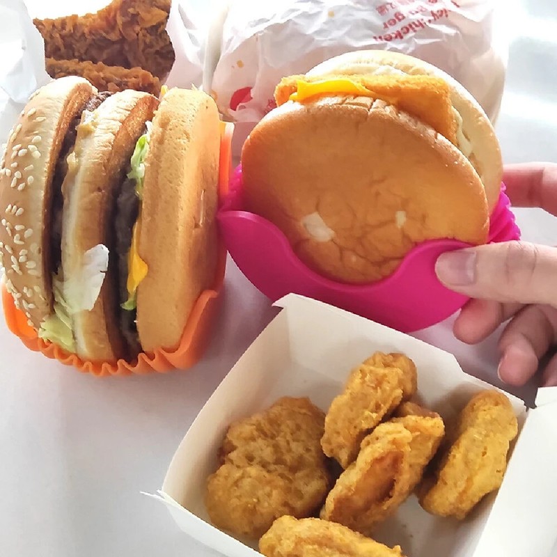 Silicone Burger holder anti spill food holder gallery