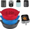 Silicone Air Fryer Liners Reusable for 1-2qt Fryers, mini, Red&Blue&Grey gallery