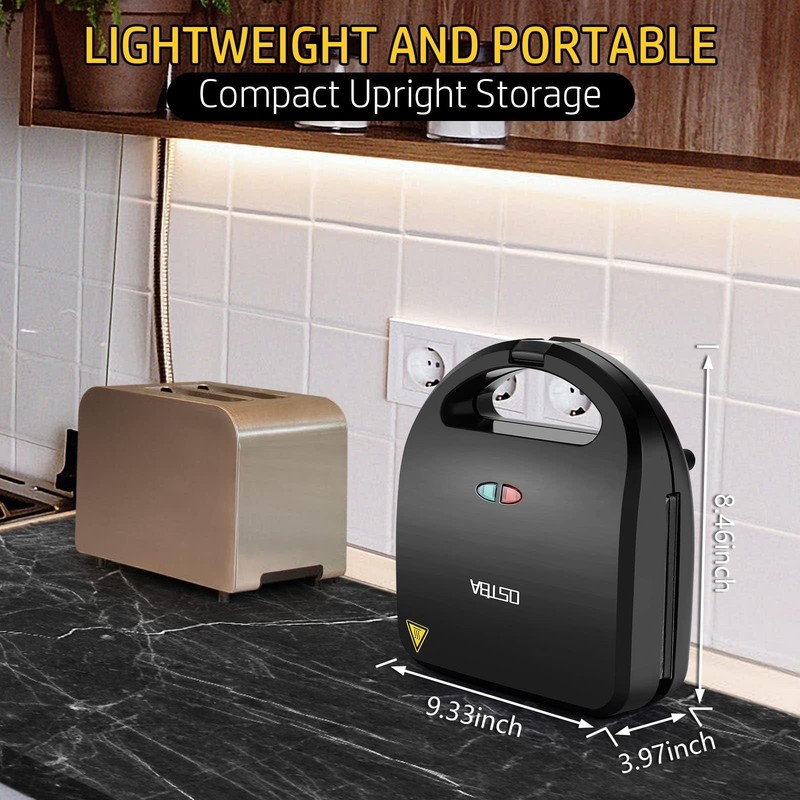 OSTBA 3-in-1 Sandwich Maker with Removable Plates, Panini Press, Waffle Maker... gallery