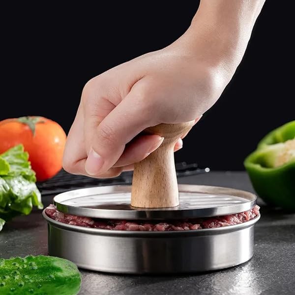 NonStick Hamburger Meat Press Mold 5 Inch Stainless Steel Burger Tool Pot gallery