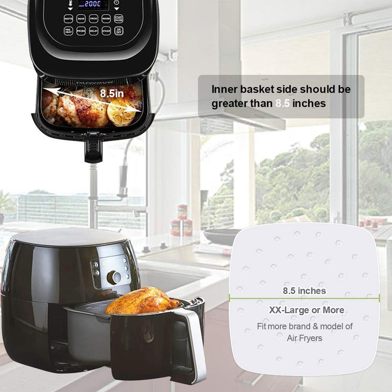 Air Fryer Liners - 8.5 Inches, 100pcs Inches Liners, White gallery