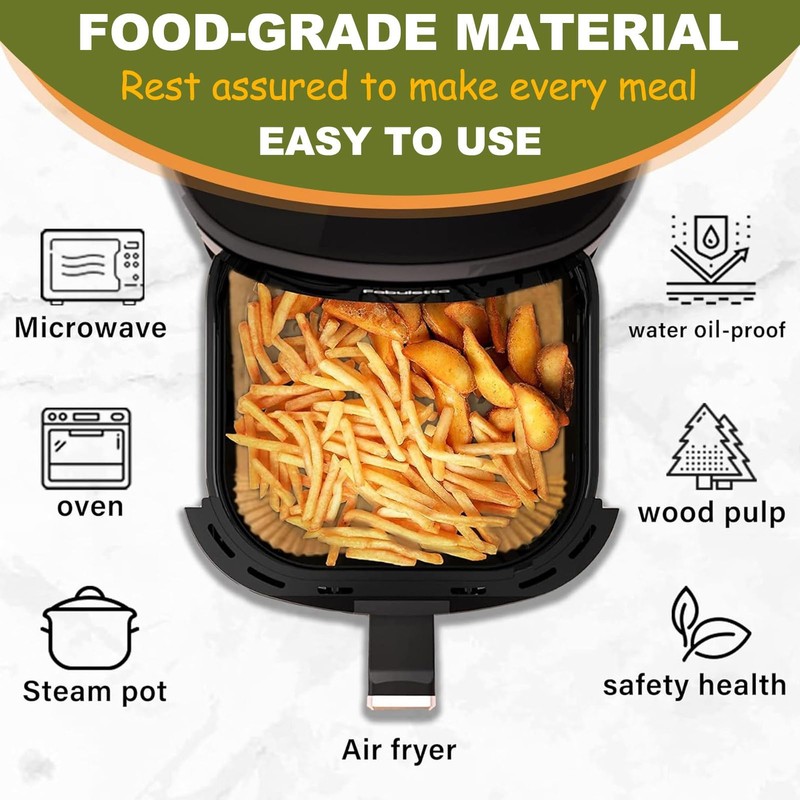 Small Air Fryer Liners for COMFEE' Compact 2.1 4.7''Square, Natural gallery