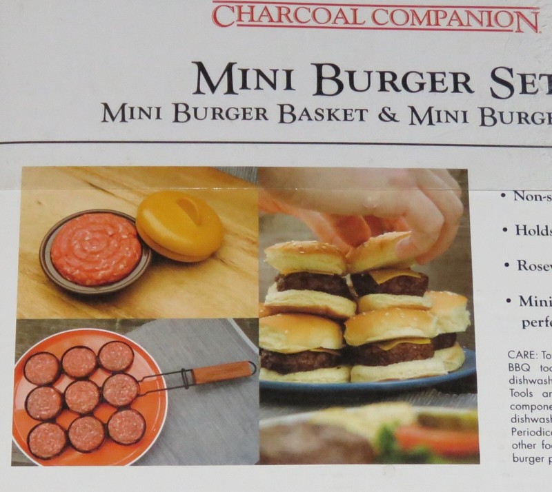 Charcoal Companion Mini Burger Set - Metal Basket & Burger Press Grill Sliders gallery
