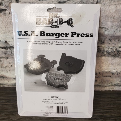 Mr. Bar-B-Q BBQ USA America Shaped Patriotic Hamburger Burger Press Grill Patty gallery