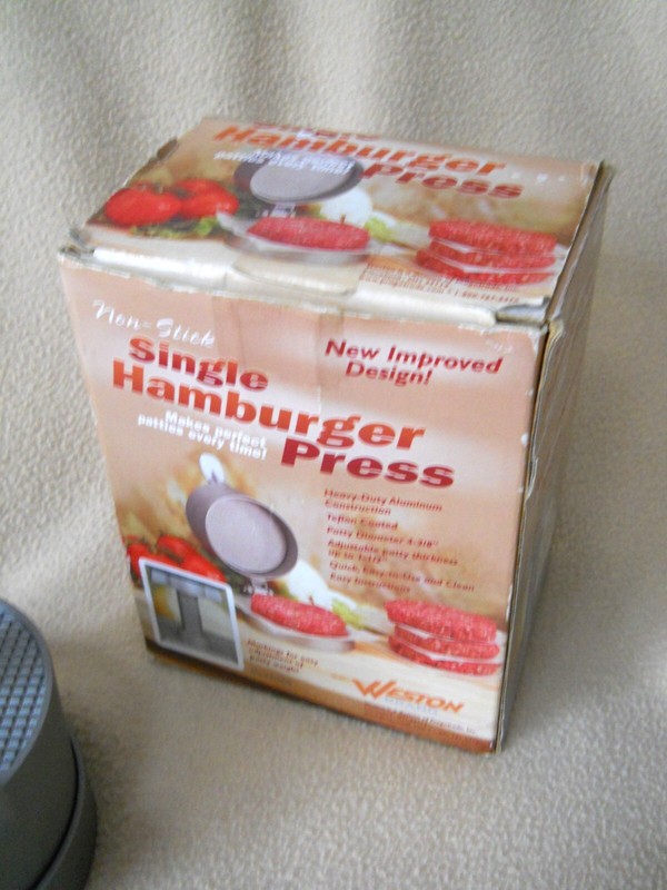 Weston Single Hamburger Press / Box & Instructions gallery
