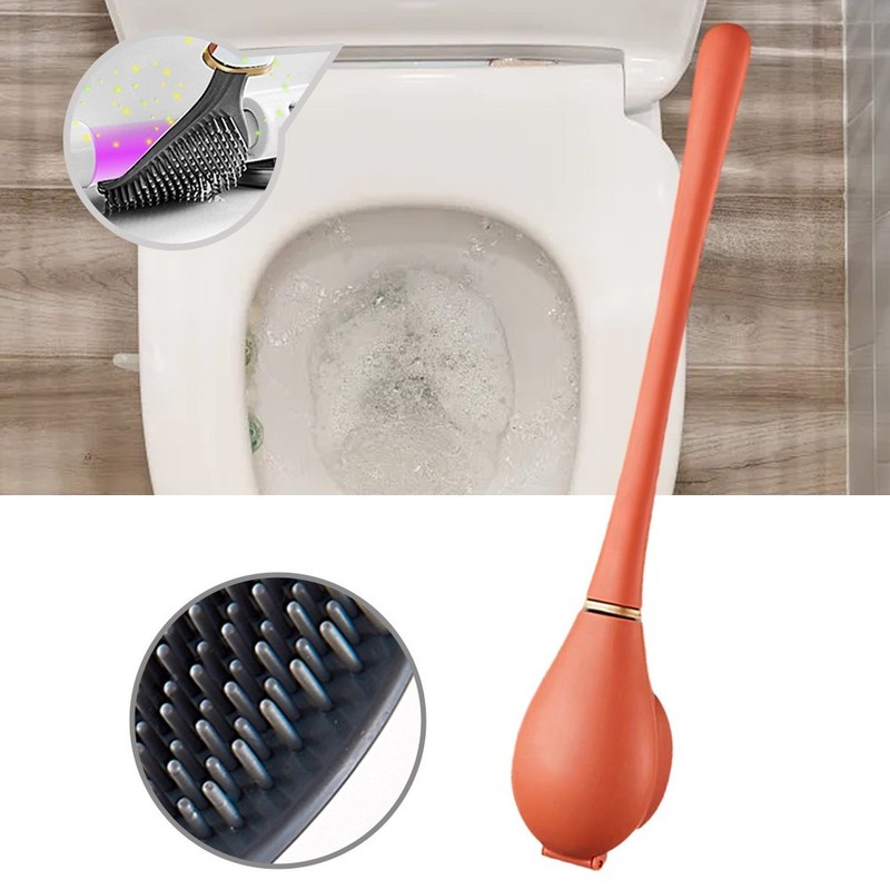 Efficient Cleaning Solution Silicone Bristles Toilet Brush with Container gallery