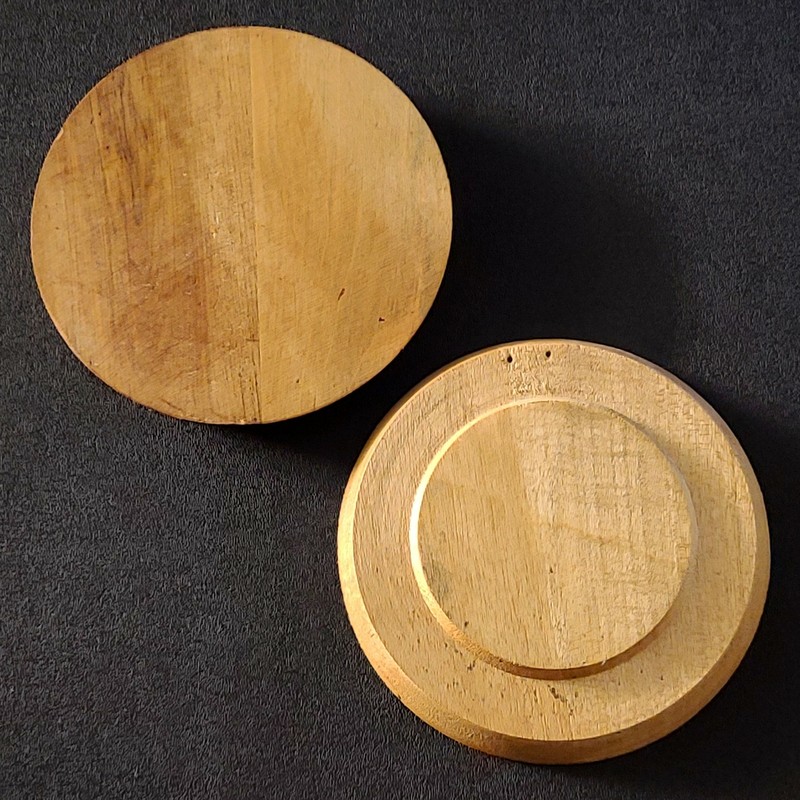 Unique Vintage ROOSTER Wooden Hamburger Press 5-3/4" Diameter Country Decor gallery