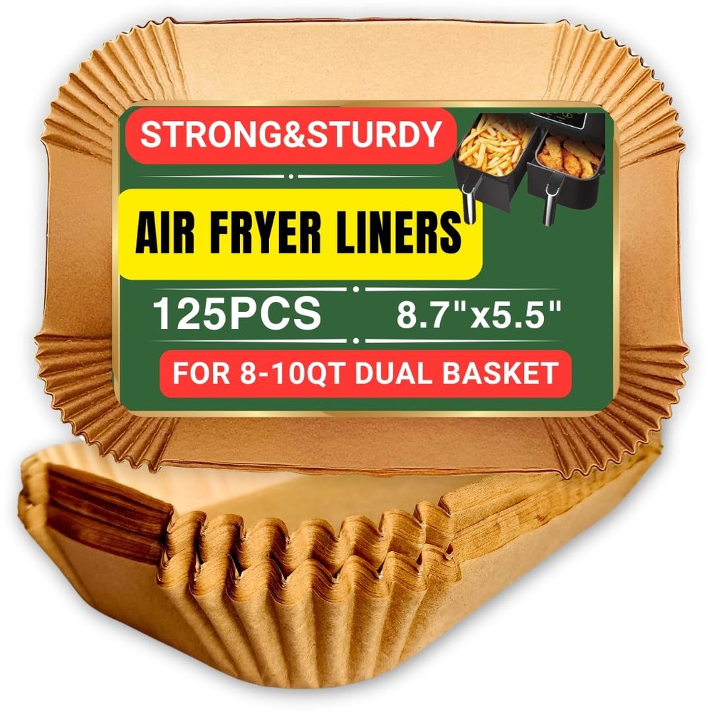 Disposable Air Fryer Parchment Paper RECTANGLE - 8.66"x5.5", Wood Color