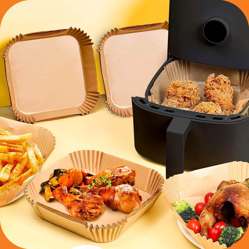 UrbanAir 8-Inch Square 125pcs Air Fryer Paper Liners, Brown gallery