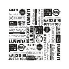 G.E.T. P-GT-1212-W 12″ x White Food Word Text x 12″,