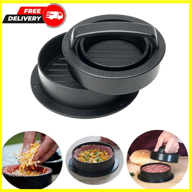 Hamburger Press Patty Maker Non Stick Stuffed Sliders BBQ Making Tools With Mat gallery