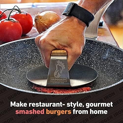 The Sasquash - 6" Heavy Duty Extra Wide Flat Handle Smashed Burger Press - Co... gallery