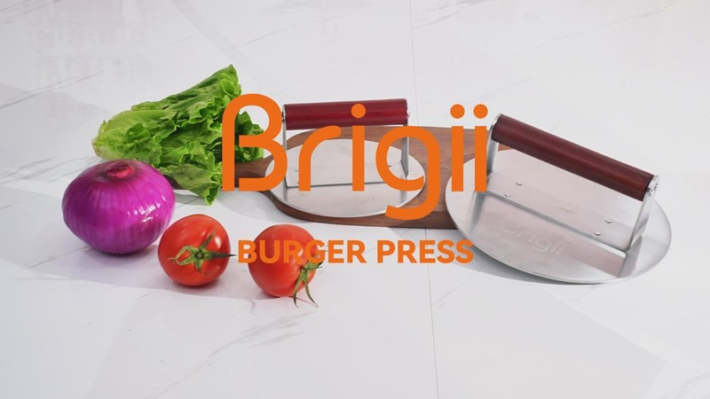 Smash Burger Press Heavy Duty 8.5 Inch Stainless Steel Grill Griddle Bacon Steak gallery