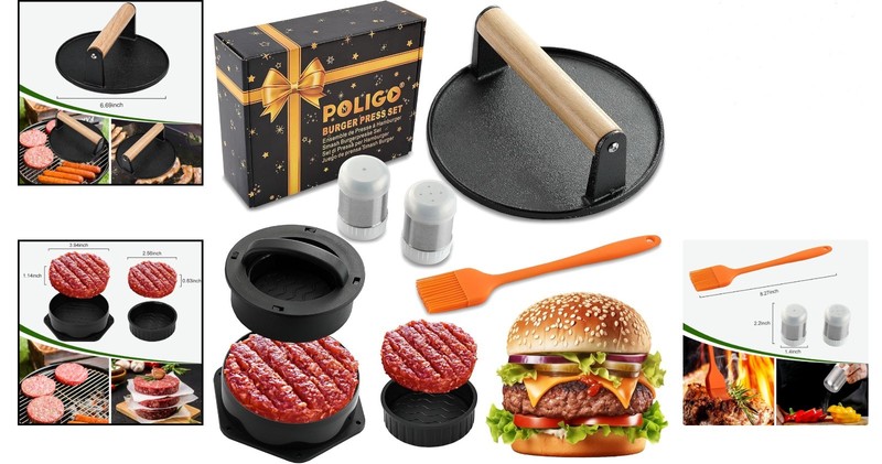 Professional Burger Maker Kit - 4-in-1 Non-Stick Press for Culinary Excellence gallery