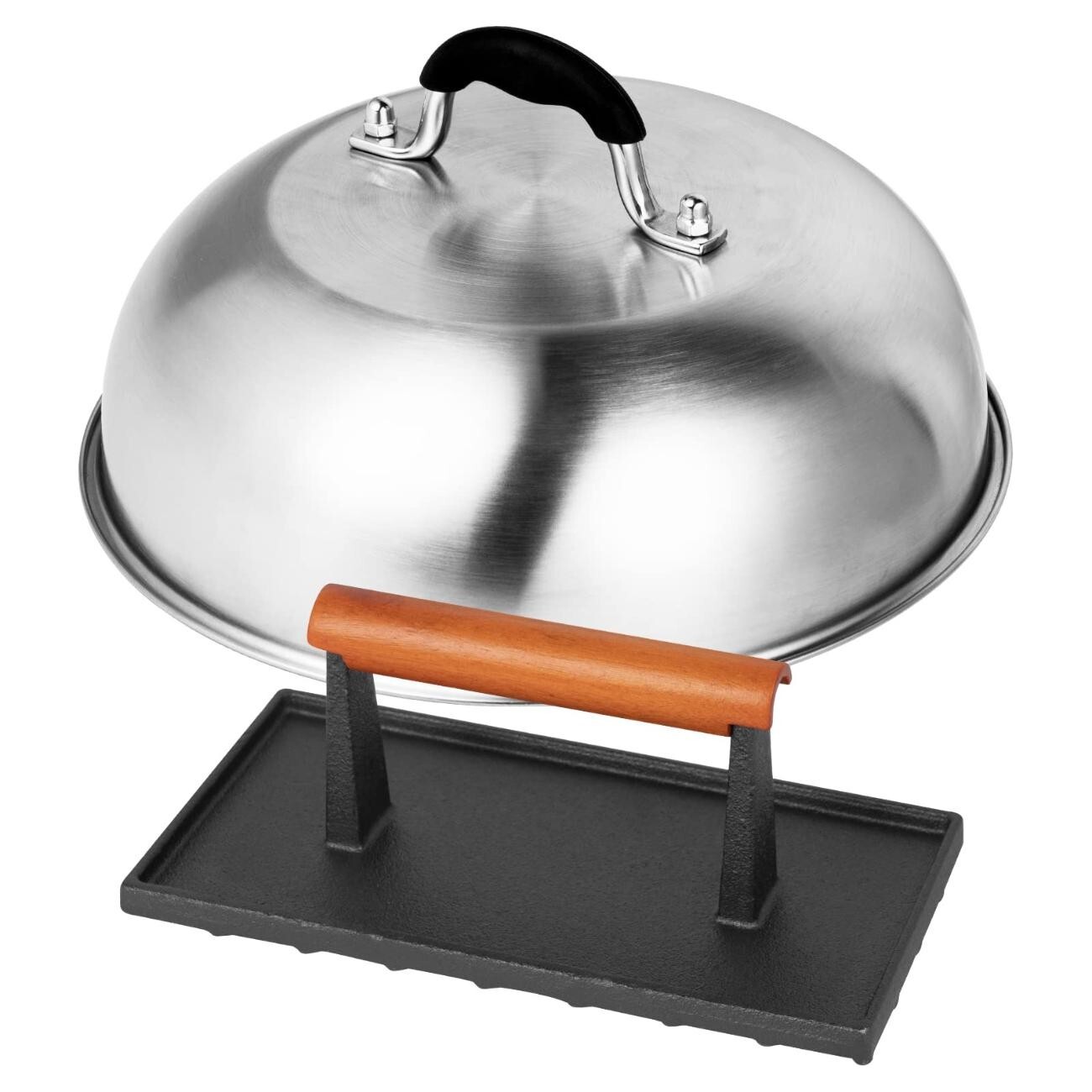 Cast Iron Griddle Press With 12inch Melting Dome For Blackstone For Smash Burger gallery