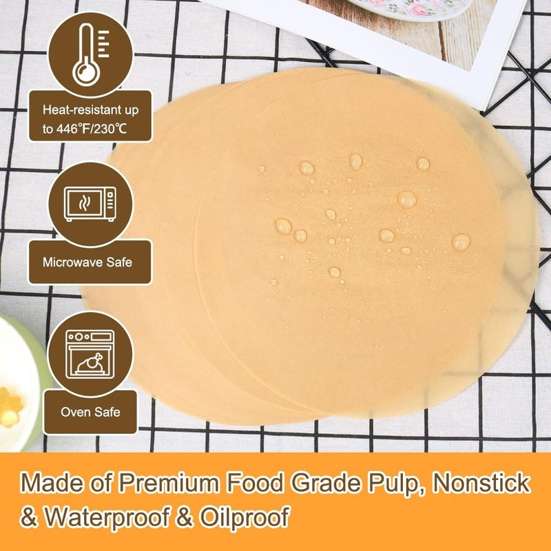 BYKITCHEN 10 Inch Parchment Paper Rounds for Baking, 10inch-100pcs, burlywood gallery
