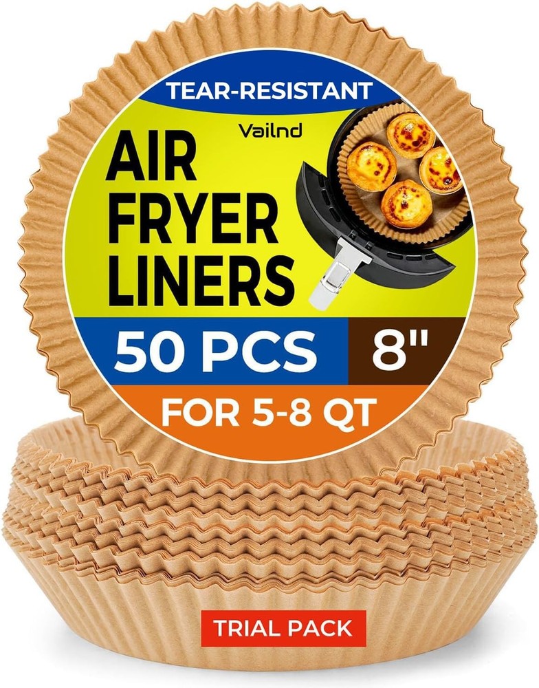 Air Fryer Liners Disposable - 50 PCS 8 Inch 8inch Round, Natural