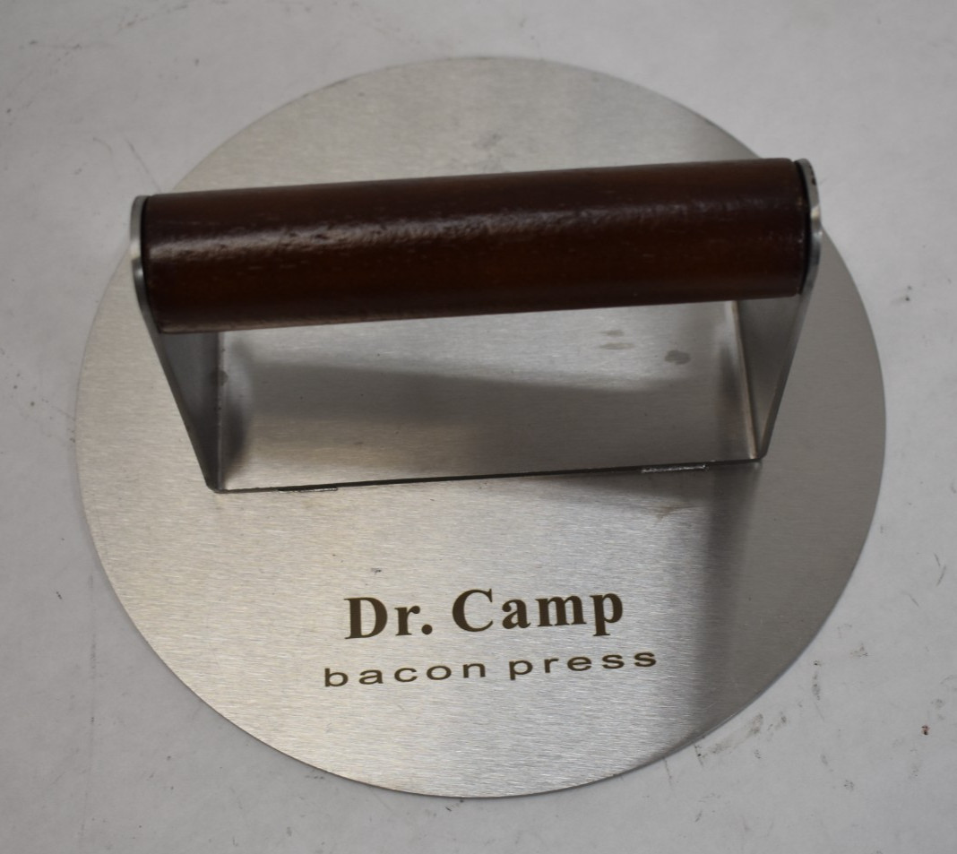 Dr. Camp 7" Stainless Steel Smash Burger Press Burger Smasher Bacon Press gallery