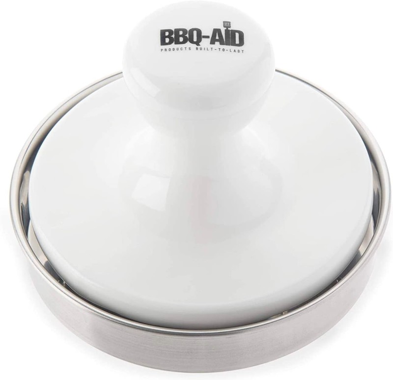 BBQ-Aid Porcelain Burger Press 5"- Round Smasher for gallery