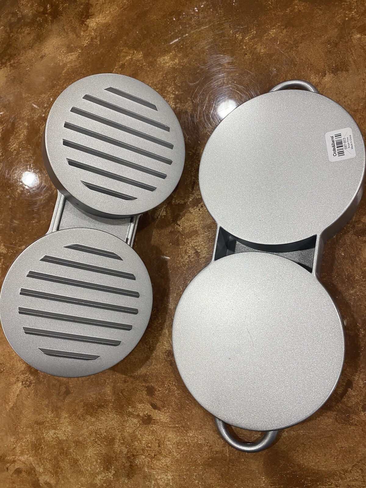 Brand New Crate And Barrel Burger Press - With Stickers And Never Used! gallery