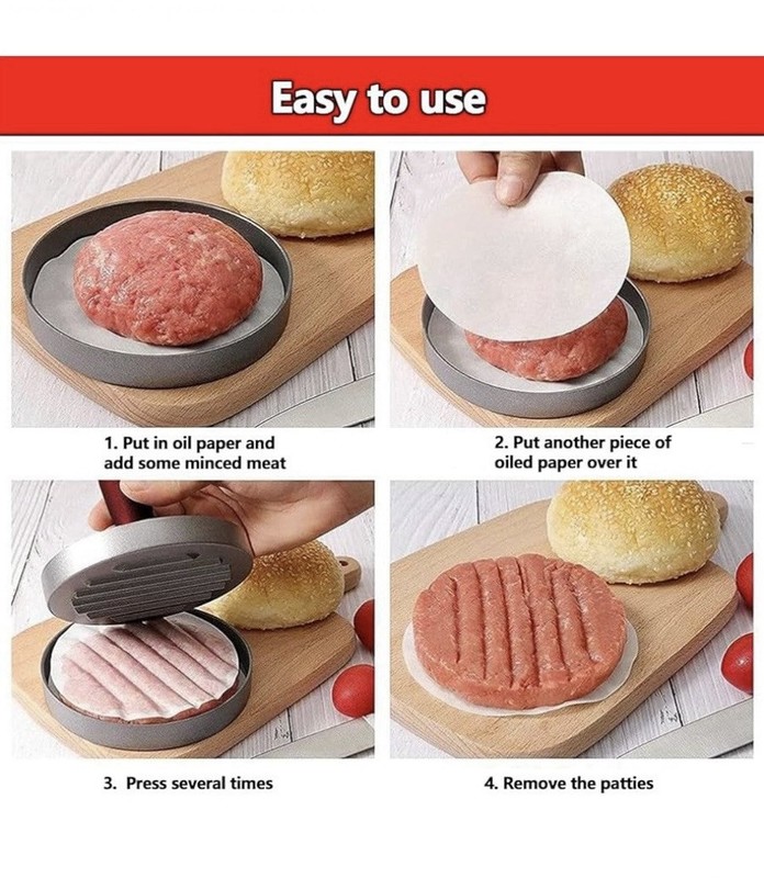 Hamburger Patty Maker Press Aluminum Wood Handle Burger/Crab Cake/Apps Mold NEW gallery