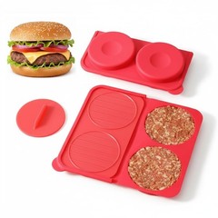 4 Patty Burger Press Silicone Hamburger Maker 4.5 Inch Meat Press BBQ Kitchen