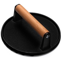 EWFEN Burger Press 7 Round Heavy Duty Cast Iron Smash Bacon Press Meat Steak