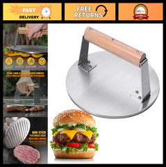 Extra-Large 8.5-Inch Burger Press – Heavy Duty Stainless Steel, Easy Clean, Perf