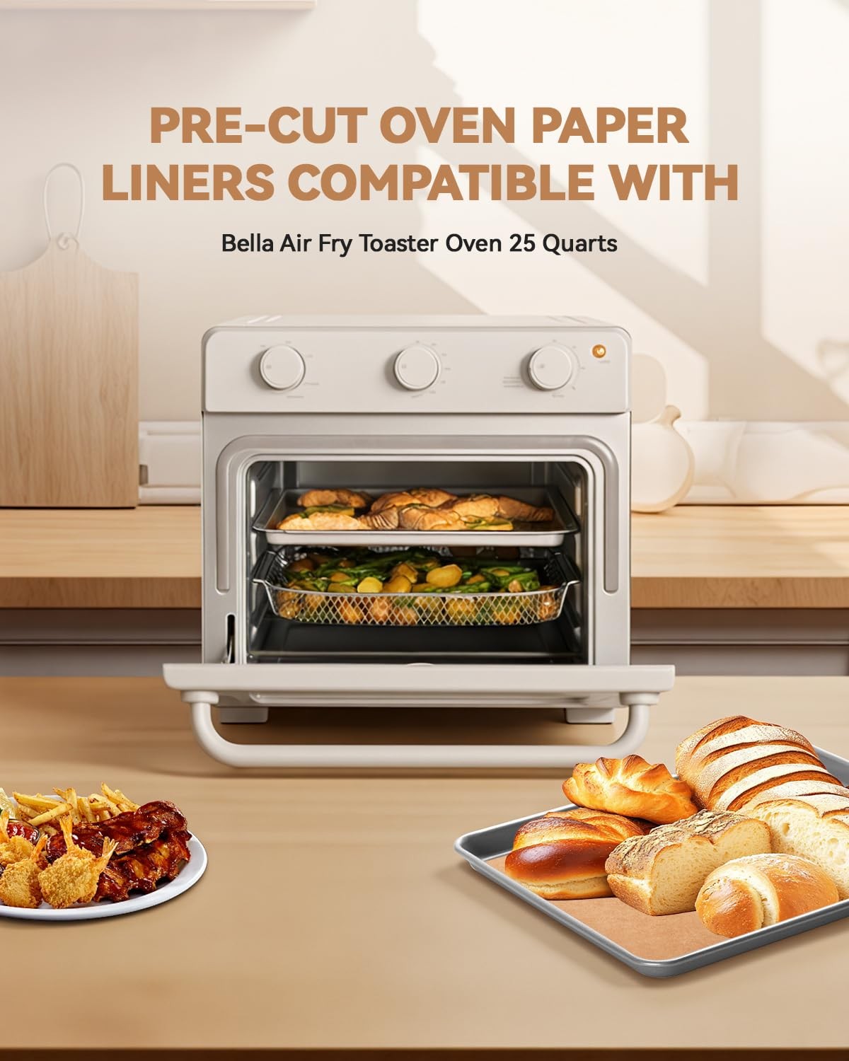 135PCs Air For Bella Fryer Toaster Oven 25QT, Unbleached Parchment Paper gallery
