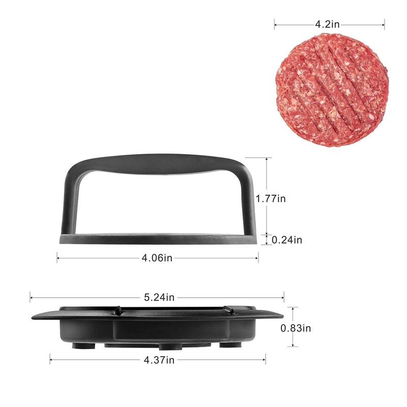 HiempTru Burger Press Patty Maker, Round Non-Stick Stuffed 1 PC, Black gallery
