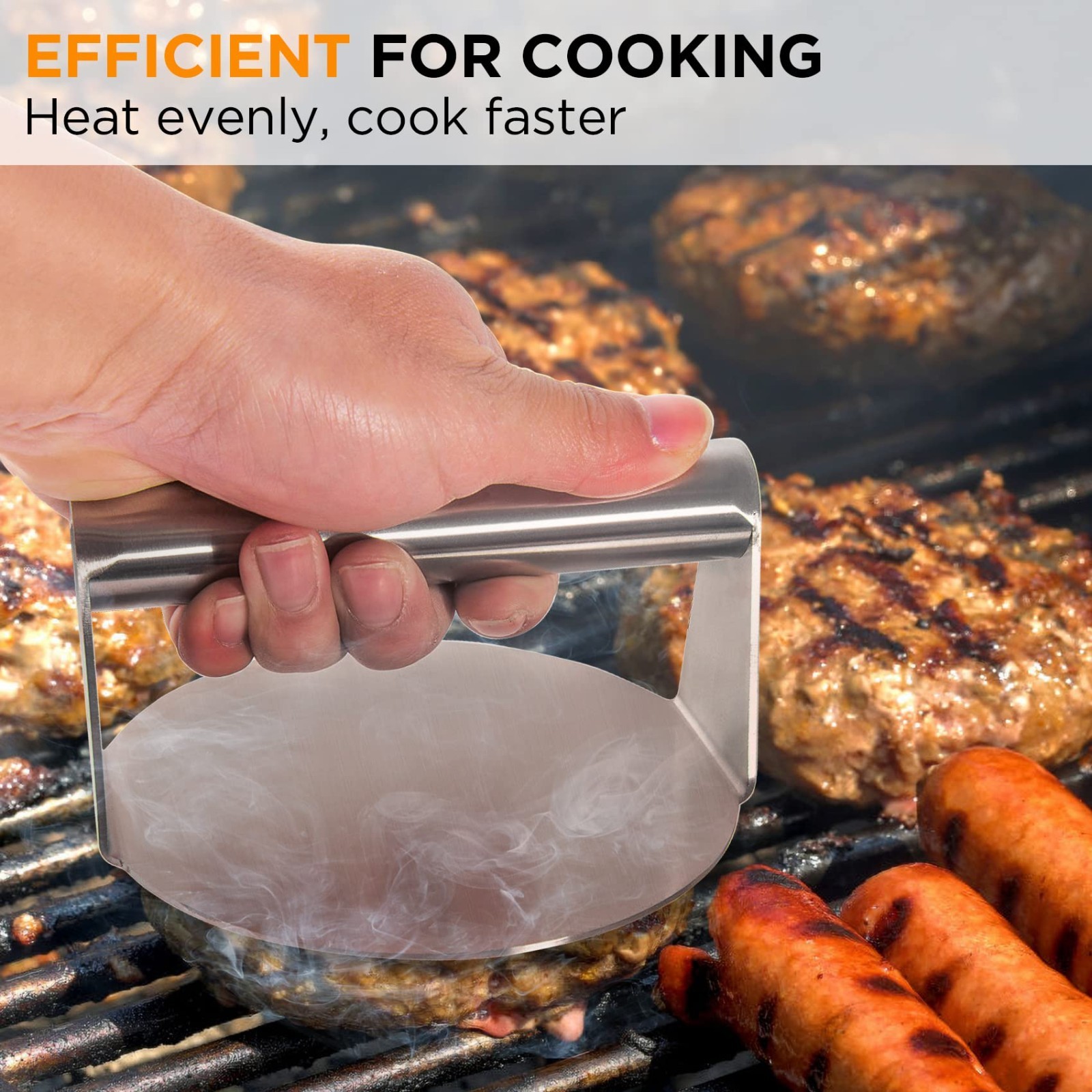 Burger Press Stainless Steel, 5.5 Inch, Smooth Non Stick, Perfect for Grilling gallery