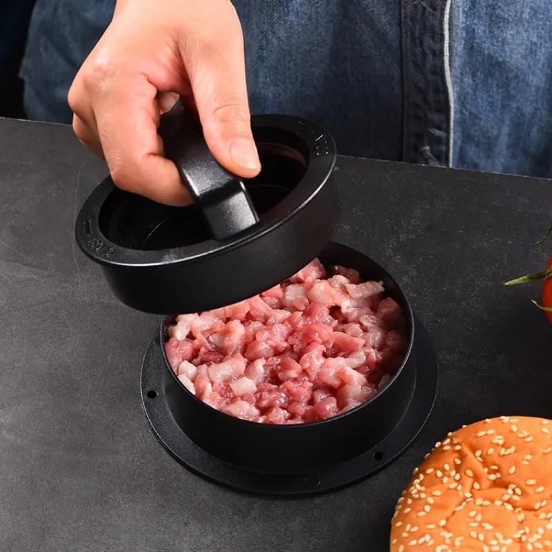 Non-Stick Hamburger Press Patty Maker Mold BBQ Burger Tool Black gallery
