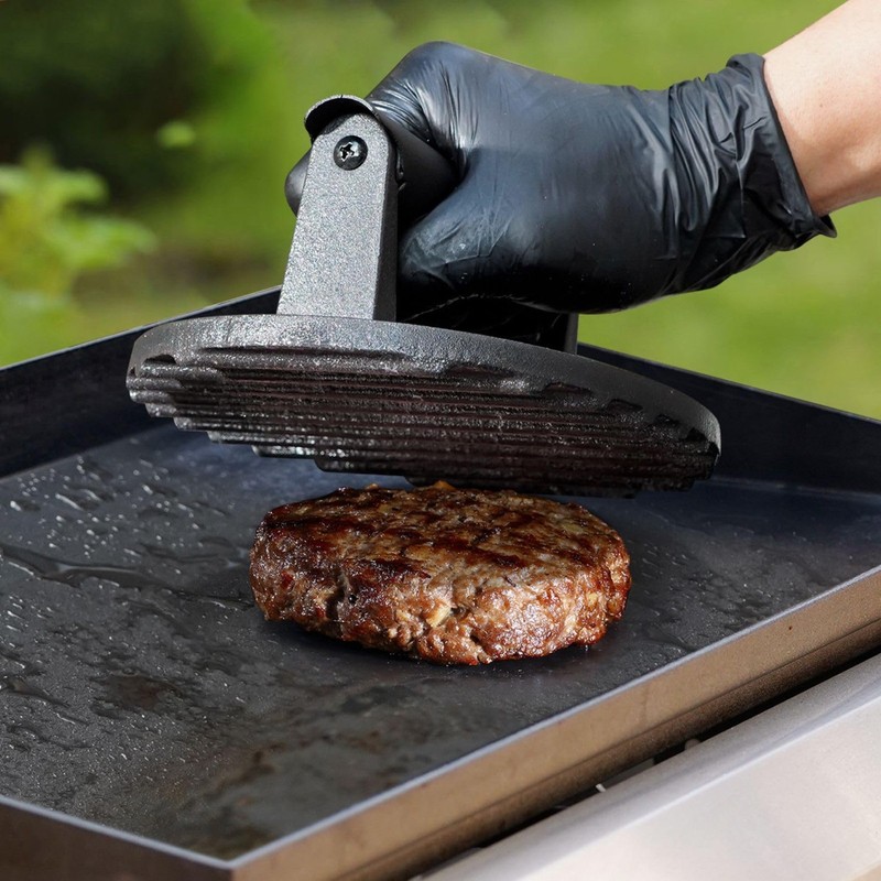 Cast Iron Grill Press Heavy-Duty Smash Burger Meat Steak with Handle for Griddle gallery