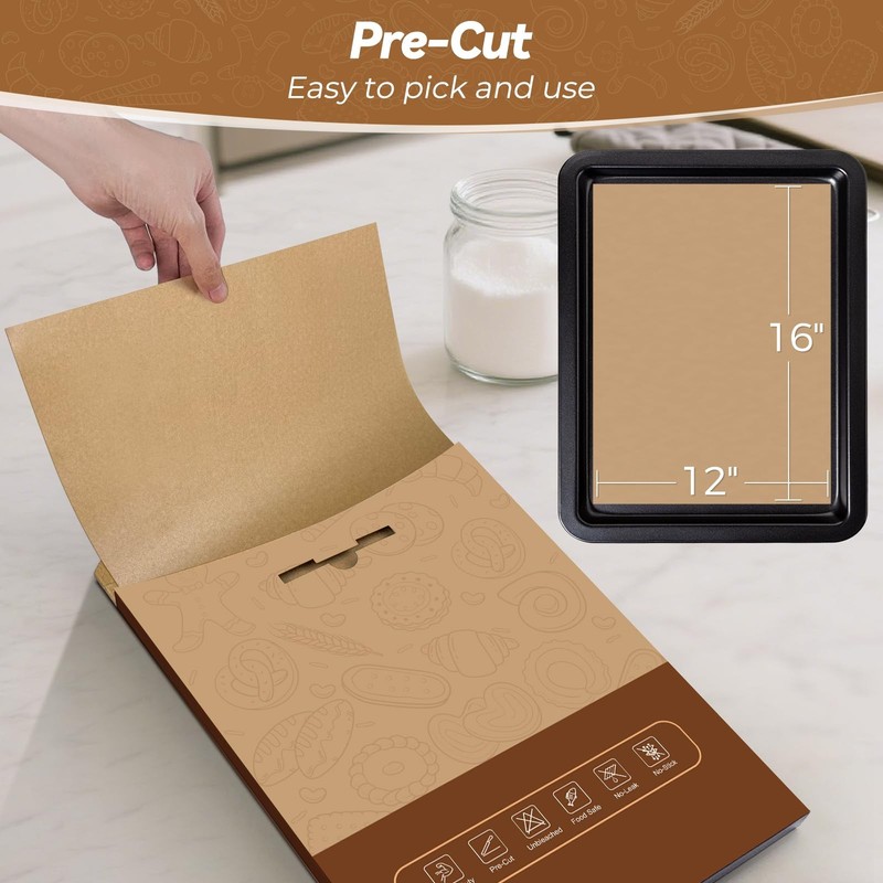 360 Count 12"x 16" Heavy Duty Parchment Paper Sheets for Baking, 12" x 16", 1 gallery
