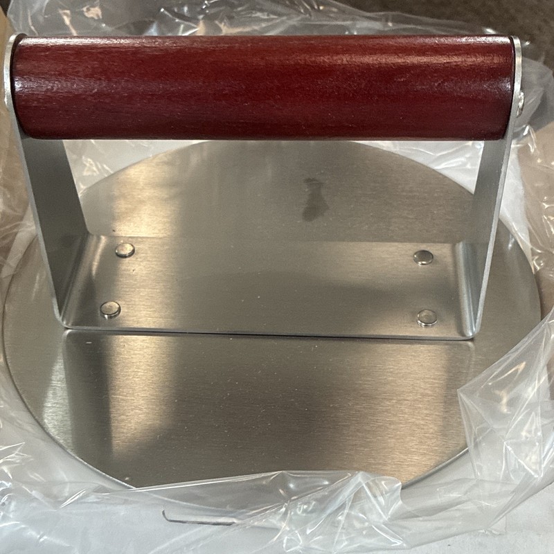 khuteluk Non-Stick Smash Burger Press 6.2 in Metal & Wood Grill Press gallery