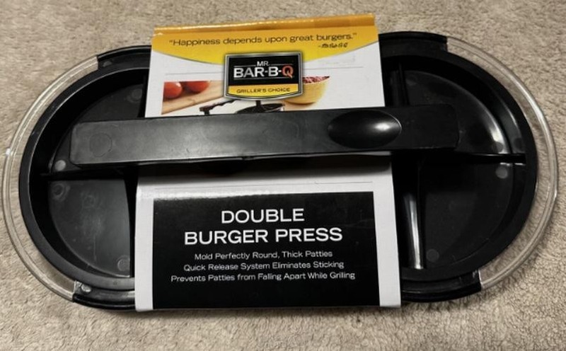 Mr. Bar-B-Q Double Burger Press for Uniform Thick Patties Quick Release gallery