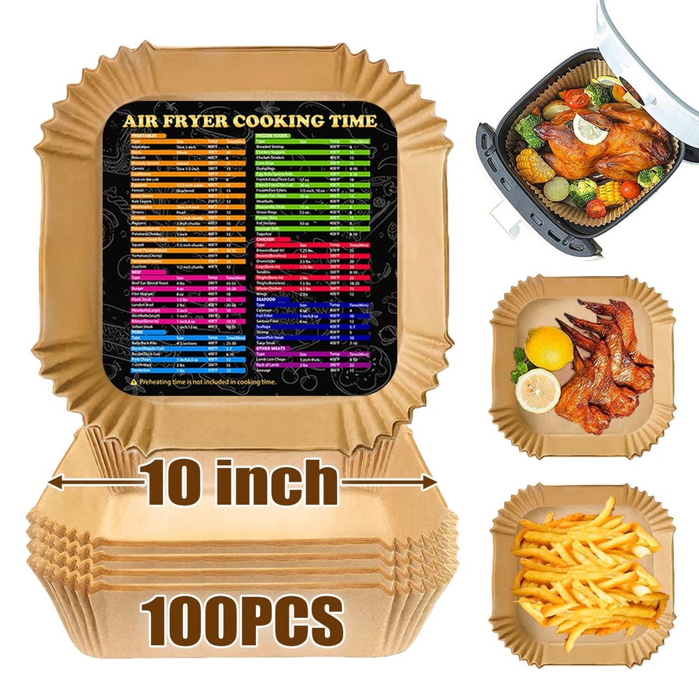 Air Fryer Liners Disposable, Large Airfryer 10 Inch Square, 10