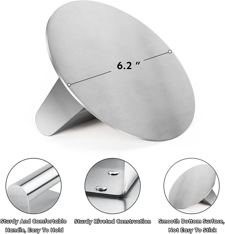 Stainless Steel Burger Press, 6.2 inch Round Burger Smasher, Professiona gallery