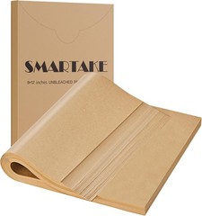 SMARTAKE 200 Pcs Unbleached Parchment Paper Baking Sheets, 8 x 12,
