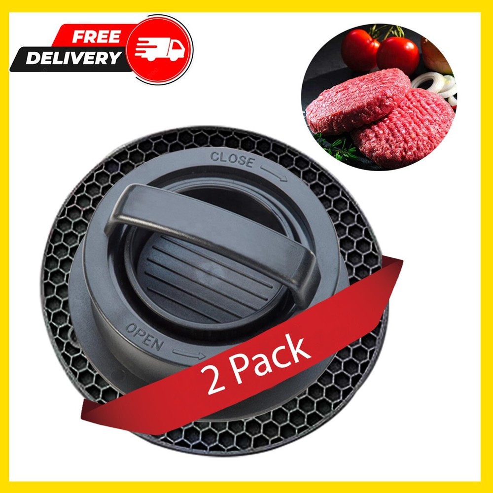 3 IN 1 Non Stick Stuffed Burger Press Hamburger Patty Molds Maker Sliders + Mat