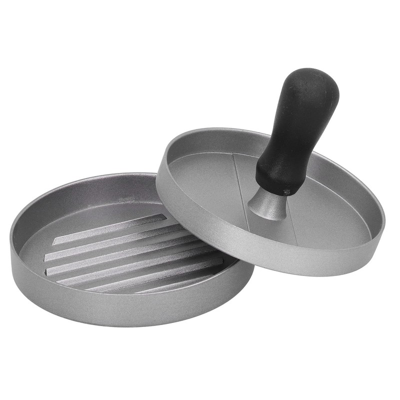 AMZCHEF BURGER MAKER ALUMINUM DIE CASTING BURGER PRESS NON STICK - BLACK/SILVER gallery