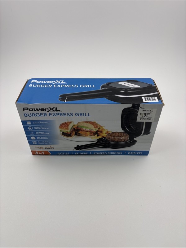 PowerXL 4 in 1 Burger Express Grill Electric Nonstick Indoor Black New gallery