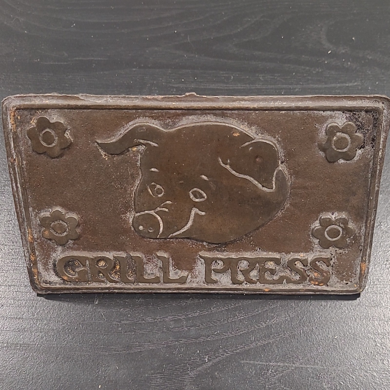 Home Town Grill Press Cast Iron Burger Press w/ Wood Handle, 7 in gallery