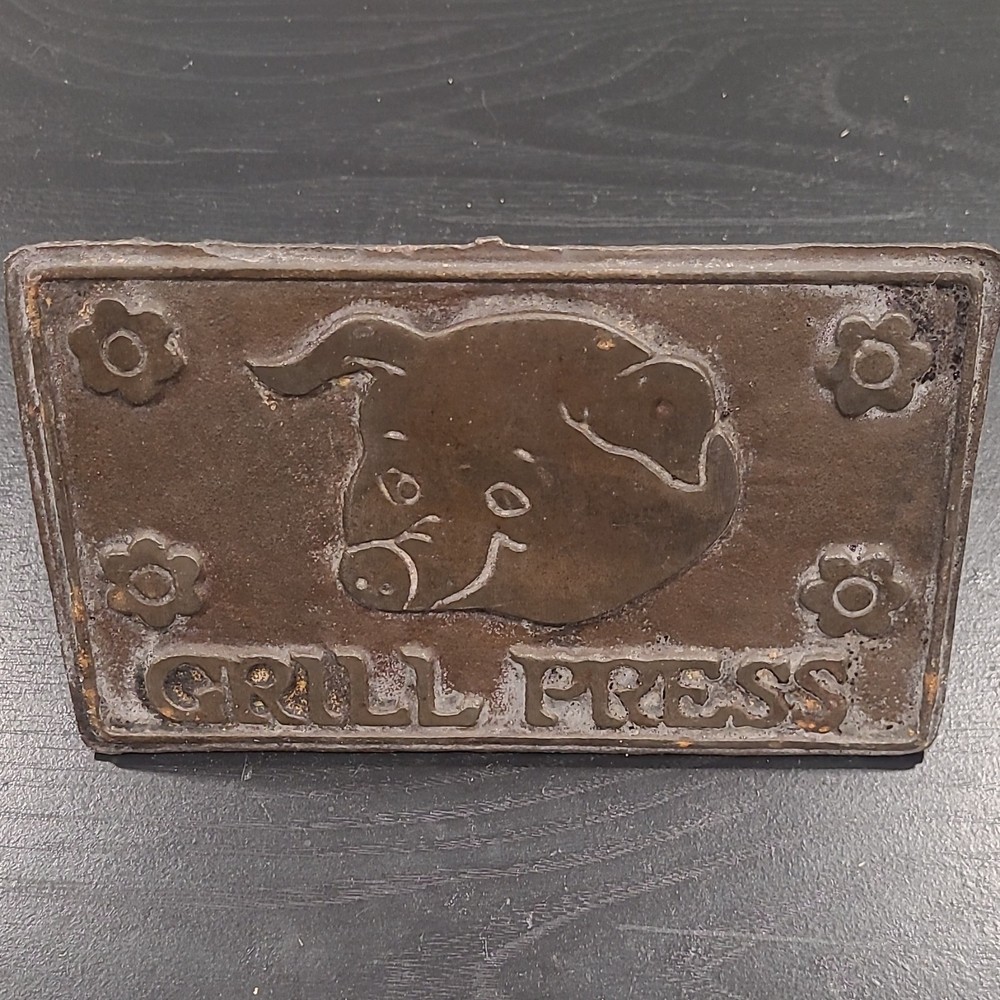 Home Town Grill Press Cast Iron Burger Press w/ Wood Handle, 7 in