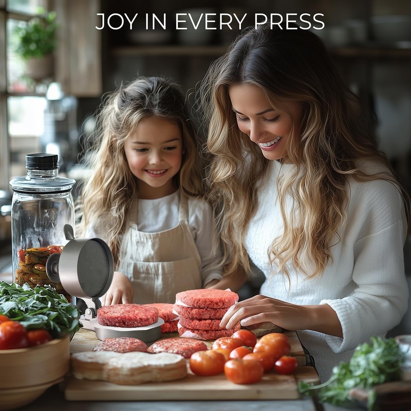 Burger Press Patty Maker Adjustable Thickness 1/4 Lb to 3/4 Lb with Ejector gallery
