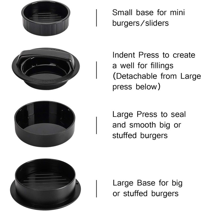 Hamburger Patty Maker Press Non Stick 3 in 1 Slider Stuffed Burger Mold Kitchen gallery