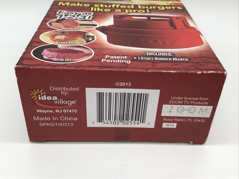 NIB STUFZ Burger Stuffer Hamburger Maker Stuffed Patty Press BBQ As Seen On TV! gallery